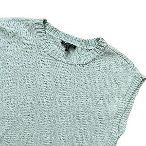 Eileen Fisher Sweater Vest Size XXS Green Chunky Knit System Loose Pullover